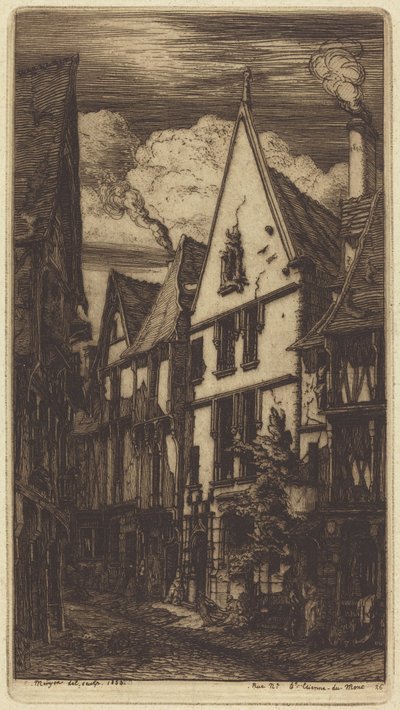 The Street of Toiles, in Bourges by Charles Meryon