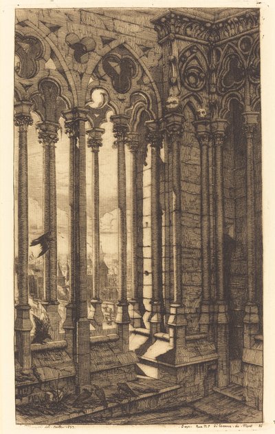The Gallery of Notre Dame, Paris by Charles Meryon