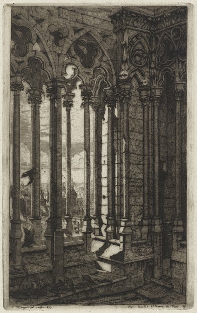 The Gallery of Notre Dame, Paris by Charles Meryon
