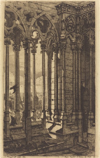 The Gallery of Notre Dame, Paris by Charles Meryon