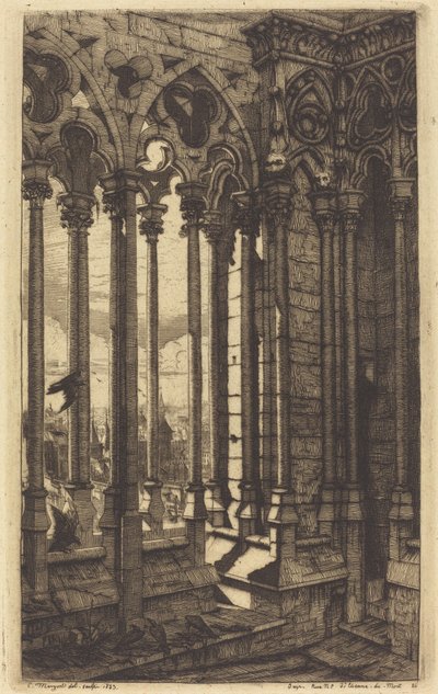 The Gallery of Notre Dame, Paris by Charles Meryon