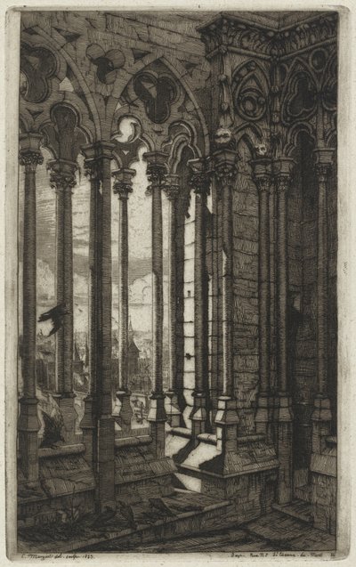 The Gallery of Notre Dame, Paris by Charles Meryon