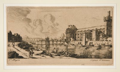 The Pavilion of Mademoiselle and a Part of the Louvre by Charles Meryon