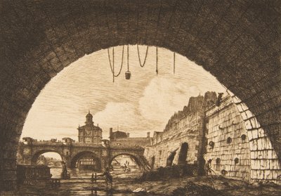 Le Pont-neuf et la Samaritaine de dessous la première arche du Pont-au-Change Pont-neuf by Charles Meryon