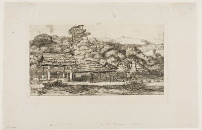 Native Barns and Huts at Akaroa, Banks