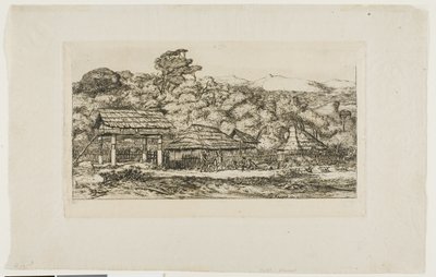 Native Barns and Huts at Akaroa, Banks