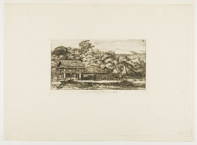 Native Barns and Huts at Akaroa, Banks