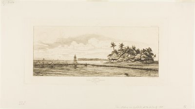Oceania: Fishing, Near Islands with Palms in the Uea or Wallis Group, 1845 by Charles Meryon