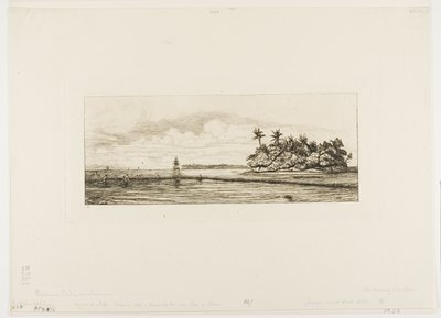 Oceania: Fishing, Near Islands with Palms in the Uea or Wallis Group, 1845 by Charles Meryon