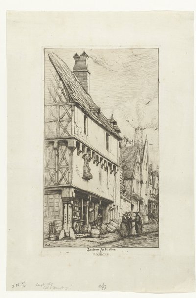 Old House or House of the Musician in Bourges by Charles Meryon