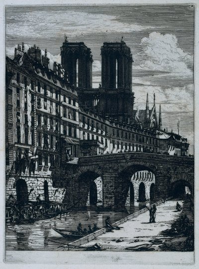 Petit Pont Over the Seine in Paris by Charles Meryon