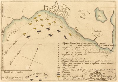 Plan of the Battle of Sinope by Charles Meryon