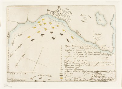 Plan of the Battle of Sinope by Charles Meryon