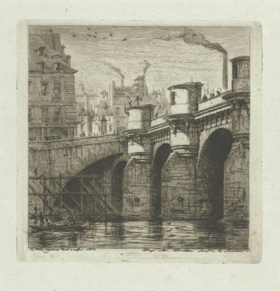 Pont-Neuf over the Seine in Paris by Charles Meryon