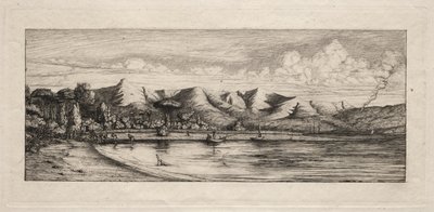Seine Fishing off Charcoal Burners Point, Akaroa, 1865 by Charles Meryon