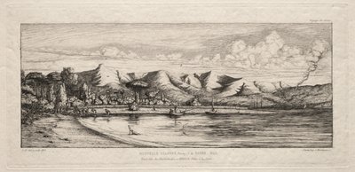 Seine Fishing off Charcoal Burners Point, Akaroa, Banks Peninsula, 1845 by Charles Meryon