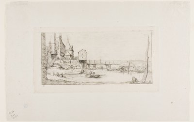 The Footbridge Temporarily Replacing the Pont-au-Change, Paris, After the Fire of 1621 by Charles Meryon
