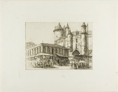 The Grand Châtelet, Paris, c. 1780, after an earlier drawing by Charles Meryon