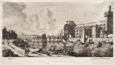 The Pavillon de Mademoiselle and Part of the Louvre by Charles Meryon