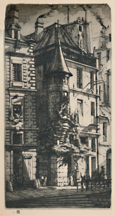 Tourelle De La Rue De La Tixeranderie 2nd State, 9 34 x 5 316 Inches, 1852, 1927 by Charles Meryon
