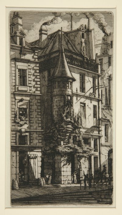 House with a Turret, Rue de la Tixeranderie by Charles Meryon