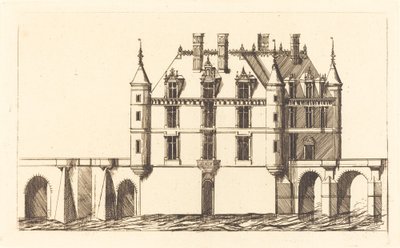The Chateau of Chenonceau (1st plate) by Charles Meryon after Jacques Androuet Ducerceau I