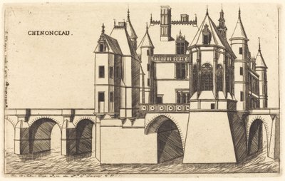 The Chateau of Chenonceau, 2nd plate by Charles Meryon after Jacques Androuet Ducerceau I