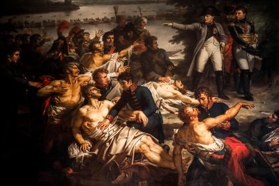 Napoleon Visiting the Wounded Soldiers in the Lobau Island by Charles Meynier