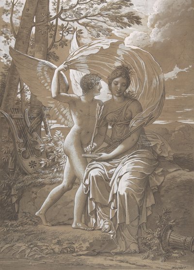 The Muse Erato Writing Verses Inspired by Love by Charles Meynier
