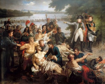 The Return of Napoleon to the Island of Lobau after the Battle of Essling, May 23, 1809 by Charles Meynier