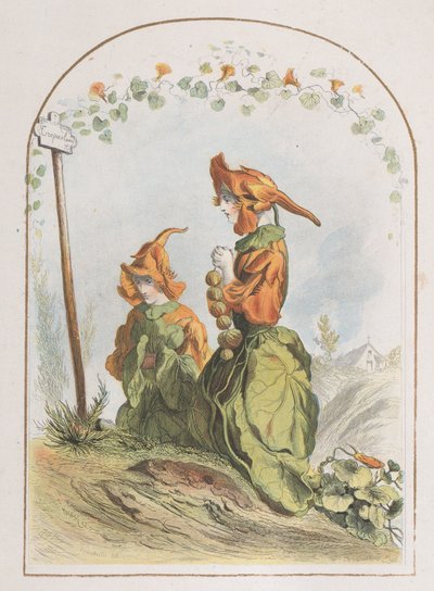 Capucine, from Les Fleurs Animées by Charles Michel Geoffroy