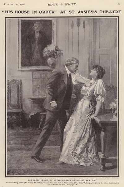 English actors George Alexander and Irene Vanbrugh in a production of Arthur Wing Pinero