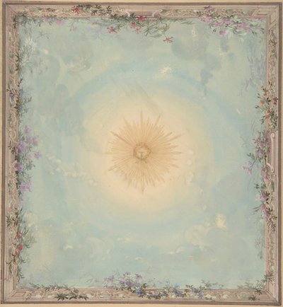 Designs for Ceilings with Central Sunburst (19th century) by Charles Monblond