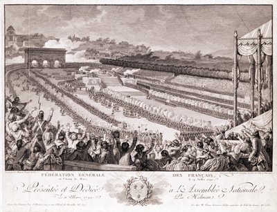 Festival of the Federation, 14 July 1790, at the Champ de Mars, Engraved by Isidore Stanislas Helman by Charles Monnet