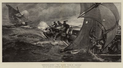 Smugglers, To Save Their Necks by Charles Napier Hemy