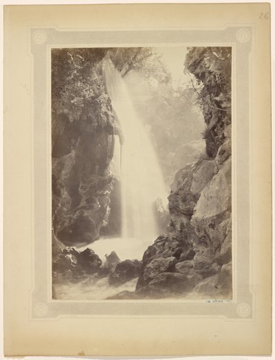 Waterfall and Rocks, South of France by Charles Nègre
