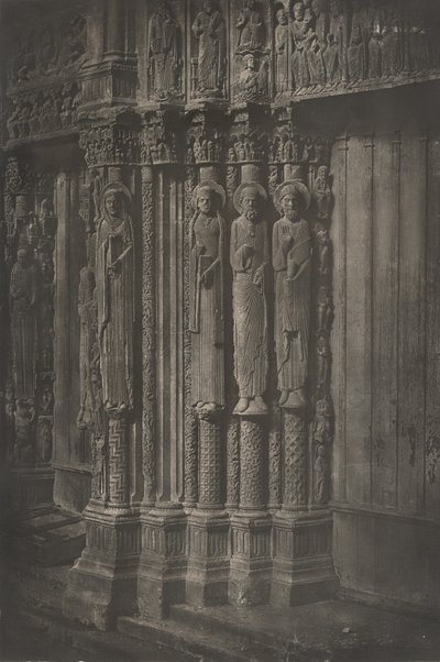 Planche XIII Cathedral of Chartres, Column Statues of the Central Door of the Portal by Charles Nègre