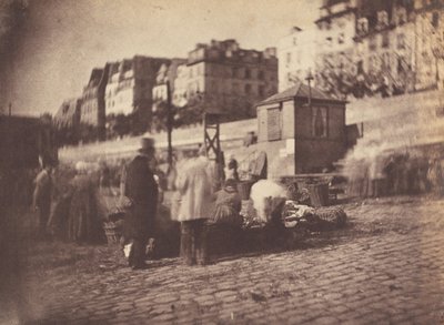 Paris Market Scene at the Port of the City Hall by Charles Nègre