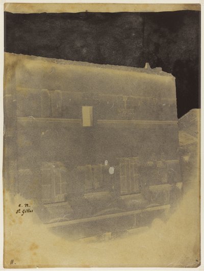 Upper part of the façade of a Romanesque house in Saint-Gilles du Gard by Charles Nègre