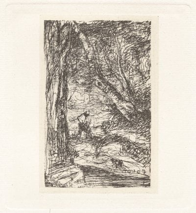 Plate XI – The Woodcutter by Charles Nègre, Jean Baptiste Camille Corot, André Jammes