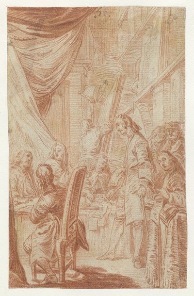 Interior of a Notary or Lottery Office by Charles Nicolas Cochin (II)