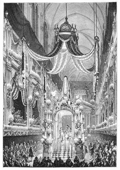 Funeral At Notre Dame, Paris, 1746, 1885 by Charles Nicolas Cochin