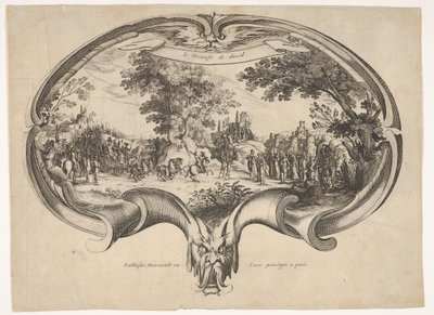 The Triumph of David, from a fan by Jacques Callot by Charles Nicolas Cochin