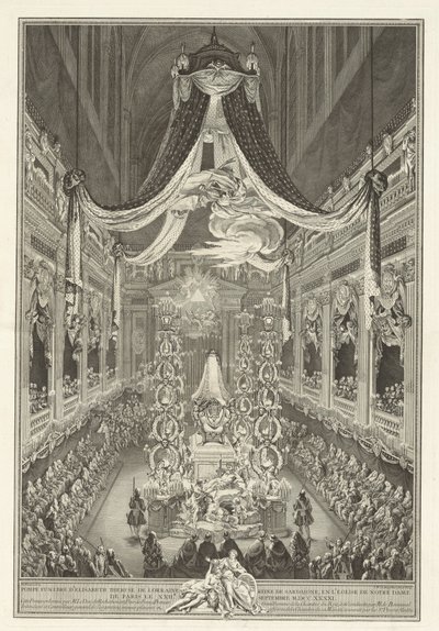 Funeral of Élisabeth Thérèse de Lorraine by Charles Nicolas Cochin II