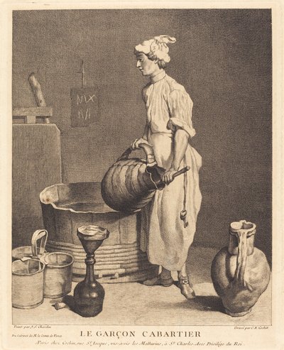 The Waiter Boy by Charles Nicolas Cochin I after Jean Siméon Chardin