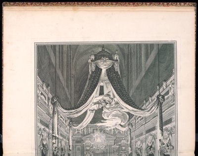 Funeral of Elisabeth Thérèse of Lorraine, Queen of Sardinia, in the Church of Notre Dame of Paris the 22nd of September 1741 by Charles Nicolas Cochin the younger