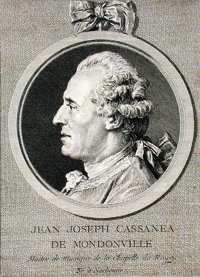 Jean Joseph Cassanea de Mondonville (1711-72) (engraved by Augustin de Saint-Aubin, 1768) by Charles Nicolas II (after) Cochin