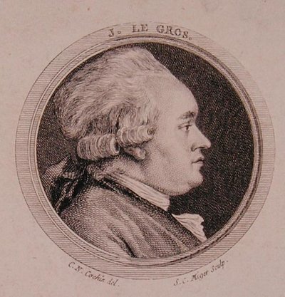 Portrait of Joseph Le Gros (1739-93) by Charles Nicolas II (after) Cochin