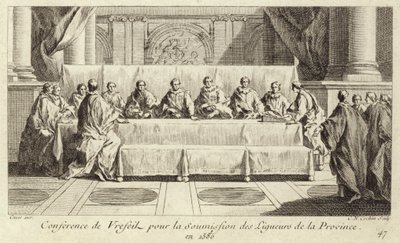 Conference for the submission of members of the Catholic League in Languedoc by Charles Nicolas II Cochin