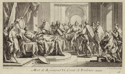Death of Raymond VI, Count of Toulouse by Charles Nicolas II Cochin